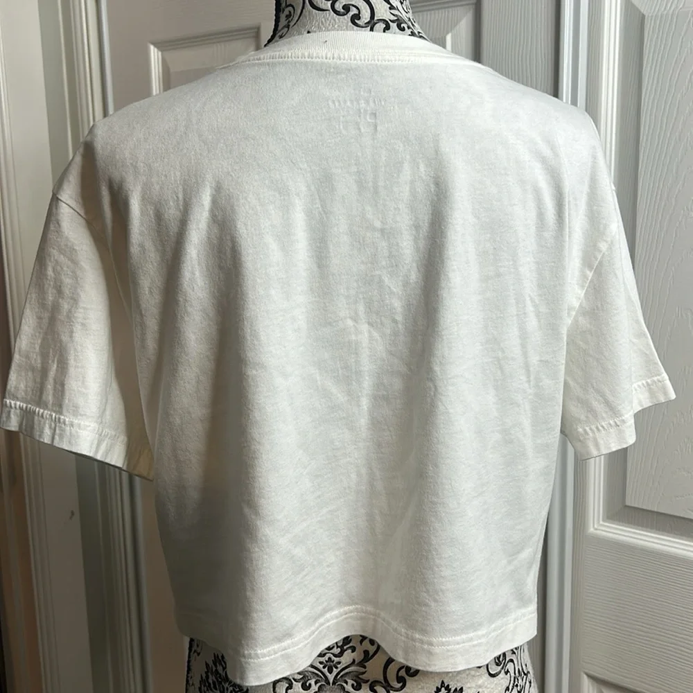 Nike The Nike Tee White Crop Top USA Raised‎ Lettering L